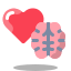 Heart and brain together logo